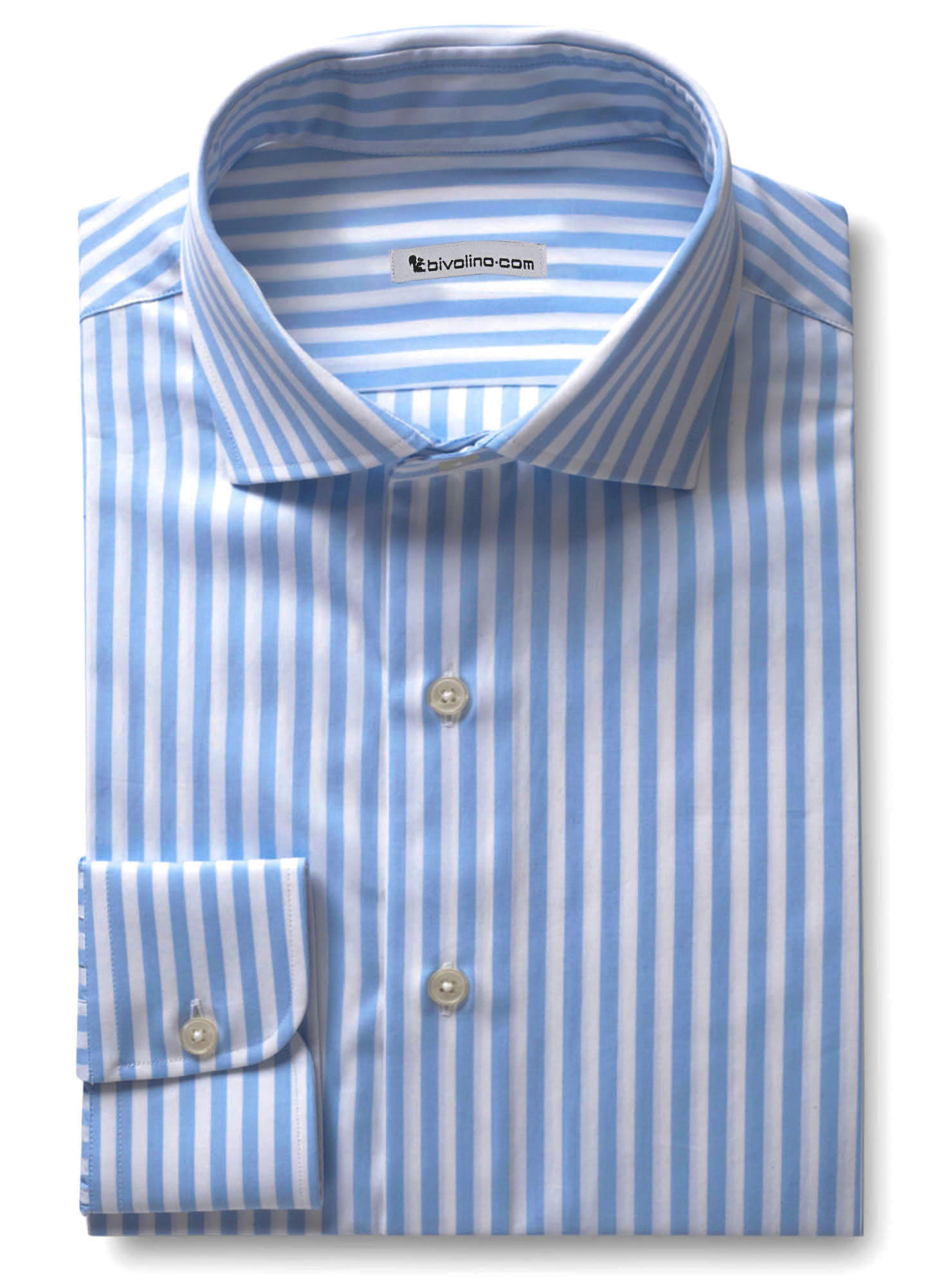 Vanzo - Popeline strepen overhemd wit-blauw - WINDY 5