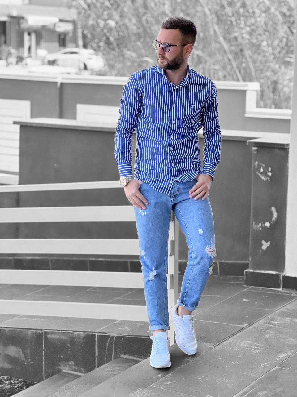 Top 30+ imagen camisa a rayas hombre outfit - Abzlocal.mx